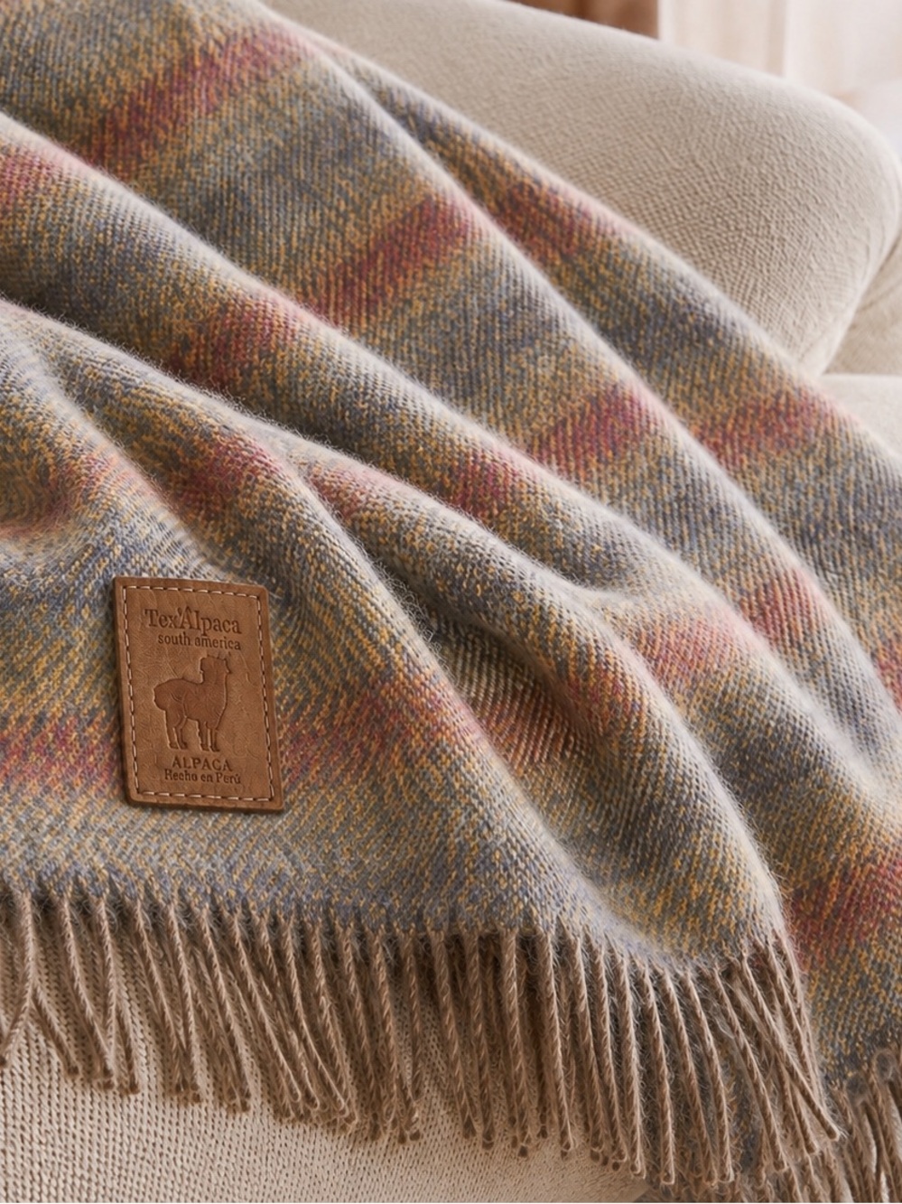 TEX ALPACA Wool Handmade Reversible Peruvian Blanket Woven Throw #0715266